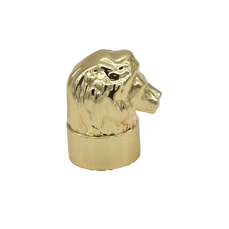 Animal Lion Shape Ready Mold Perfume Bottle Caps Custom Gold Plated Alloy